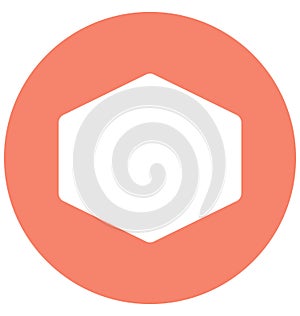 Hexagon Isolated Vector Icon which can easily modified or edit