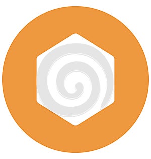 Hexagon Isolated Vector Icon which can easily modified or edit