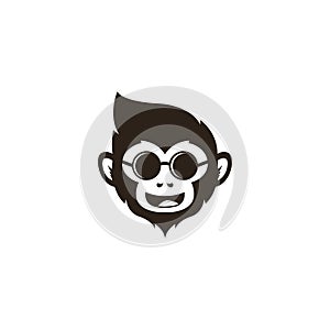 Monkey head logo template vector. Monkey face logo template vector. Ape logo template