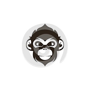 Monkey head logo template vector. Monkey face logo template vector. Ape logo template