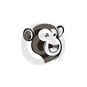 Monkey head logo template vector. Monkey face logo template vector. Ape logo template
