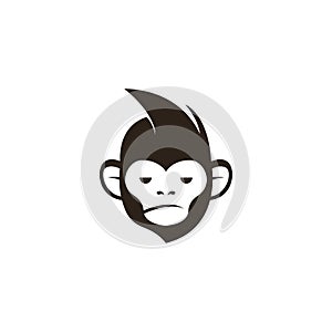 Monkey head logo template vector. Monkey face logo template vector. Ape logo template