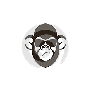 Monkey head logo template vector. Monkey face logo template vector. Ape logo template