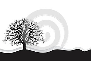 Three Full black tree with ground.