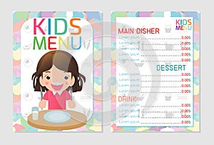 Cute colorful kids meal menu template design, Kids restaurant, children menu, menu for kids template, Cafe menu for kids, template