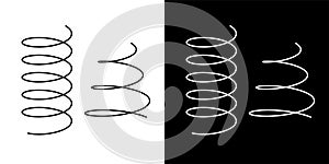 Coil spring cable icons coil spring symbol on white background vector