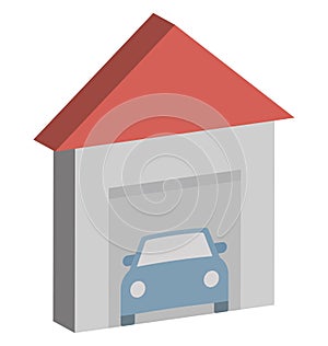 Garage Isolated Isometric Vector icon which can easily modify or edit