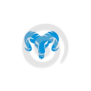Flat luxury lamb goat head logo icon design vector illustration
