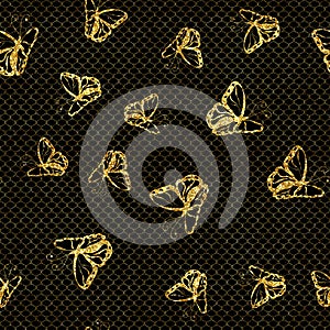 Golden Glitter shining glamour seamless carnival pattern