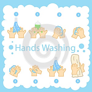 Illustrator of hands washing photo