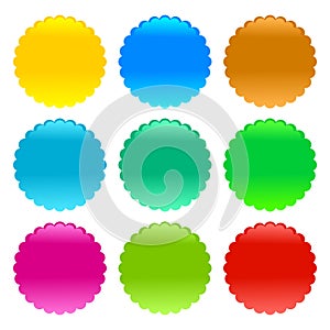 Different colored buttons isolated on white background vector photo
