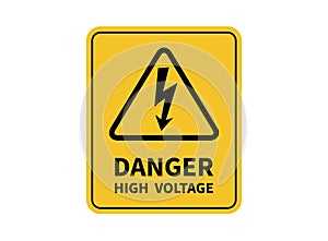Danger high voltage sign. warning sign. Vector illustration.