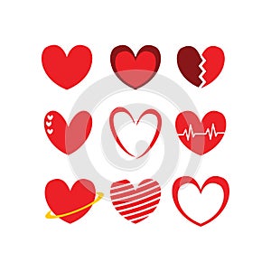 Love/heart icon sign illustrations logo concept bundles photo