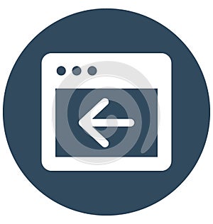 Left arrow Vector related to web browser windows and fully editable