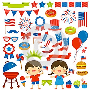 4th of July clip art set