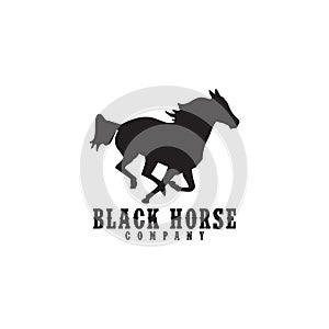 Horse company emblematic logo design vector template photo