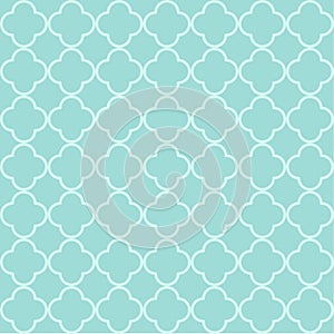 Blue quatrefoil outline ornamental pattern photo