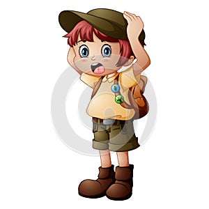Boy explorer with scout uniform
