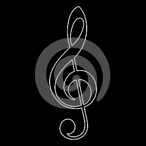 Treble clef icon, music note, vector illustration