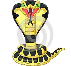 Cartoon king cobra snake mascot