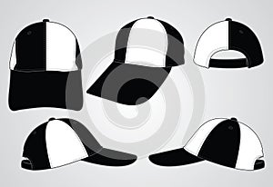 Baseball Cap Design Vector White / Black