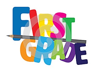 First Grade logo with pencil photo