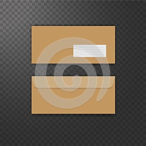 Brown vintage envelope front and back.