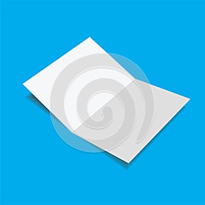 Close up of a blank folded leaflet white paper
