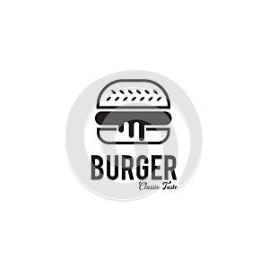 Burger restaurant logo design vector template