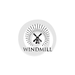 Windmill logo design vector template