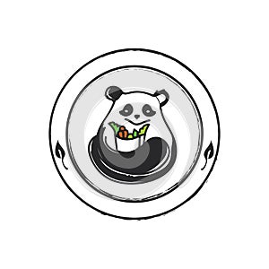 Panda vector logo. Panda emblem. Panda illustration