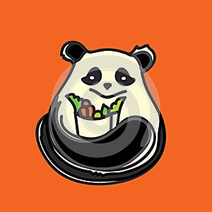 Panda vector logo. Panda emblem. Panda illustration