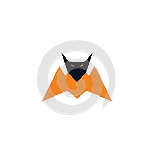 Unique evil flying bat illustrations logo concept