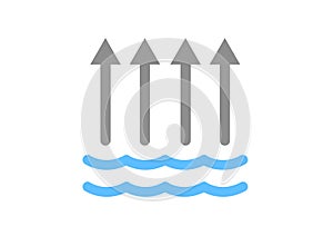 Evaporation of water icon / vector photo