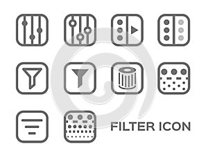 Air filter with bacteria and dust vector icon / pm 2.5 photo