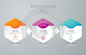 Timeline infographics design vector and marketing icons, Business concept with 3 options, steps or processes.