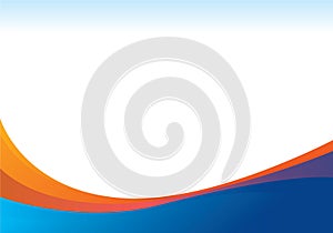 Abstract white and blue wave background