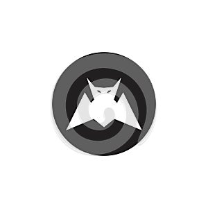 Evil flying bat simple illustrations logo concept