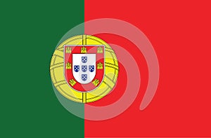 National Portugal flag, official colors and proportion correctly. National Portugal flag. Vector illustration. EPS10.