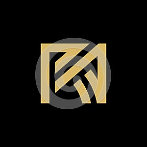 Abstract Letter RA Logo, Gold Color Design - vector photo