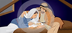 Jesus born christmas mary joseph god jesus christ christmas baby born manger birth religion christian photo