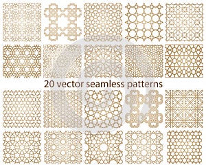Oriental seamless vector patterns set