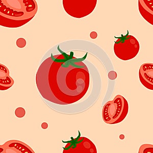 Tomato seamless pattern background.