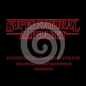 Supernatural Alphabet With Red Glowing Letters photo