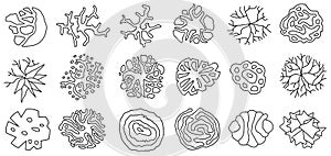 Set of trees top view for landscape design. View from above. Vector graphic.