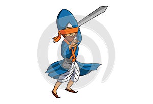 Illustration of Punjabi Nihang Sardar