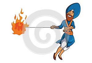 Illustration of Punjabi Nihang Sardar