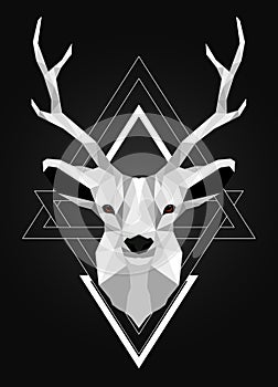 Polygonal low poly deer design