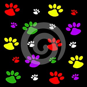 Pattern with dog footprint. Abstract background