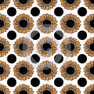 Sunflawer seamless pattern